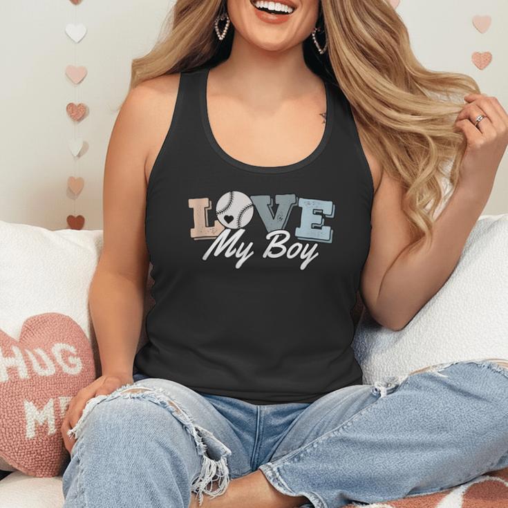 Baseball Mom Love My Boy Retro Casual Letter Print Flowy Tank