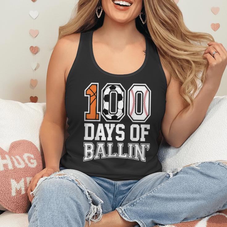 Baseball Soccer Basketball 100 Days Of School Flowy Tank