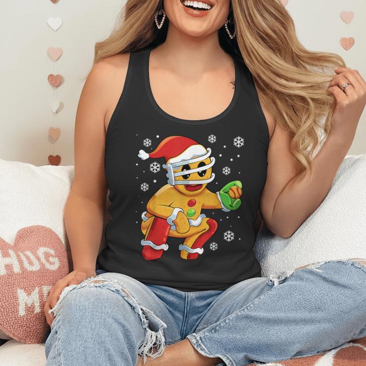 Christmas Gingerbread Man Baseball Player Catcher Flowy Tank Christmas Gingerbread Man Baseball Player Catcher Flowy Tank