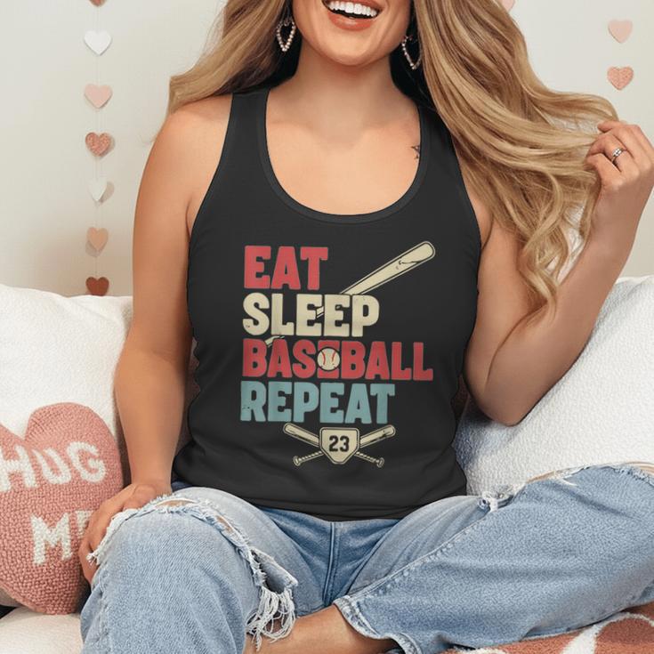 Eat Sleep Baseball Repeat Bat Ball Player Fan Flowy Tank Eat Sleep Baseball Repeat Bat Ball Player Fan Flowy Tank