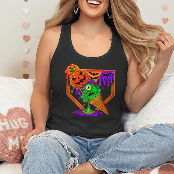 Halloween Baseball Ice Cream Drip Boys Girls Youth Flowy Tank