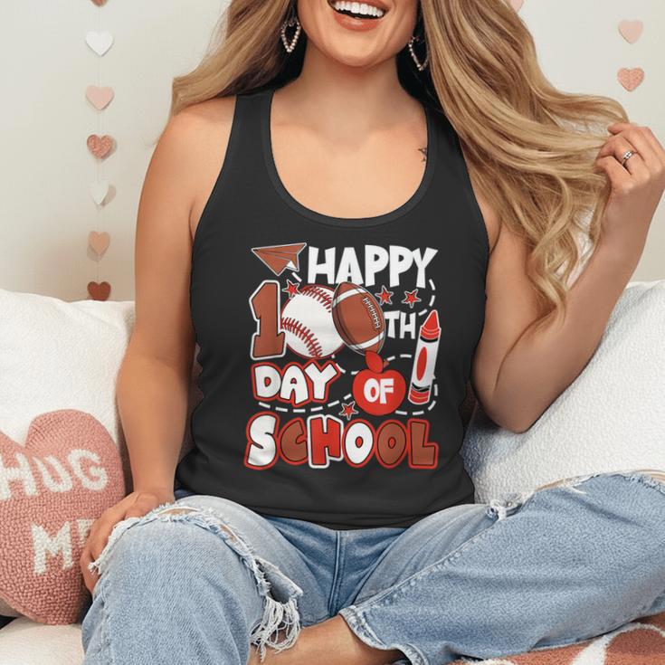 Happy 100 Days Of School Baseball Football PE Teacher Flowy Tank