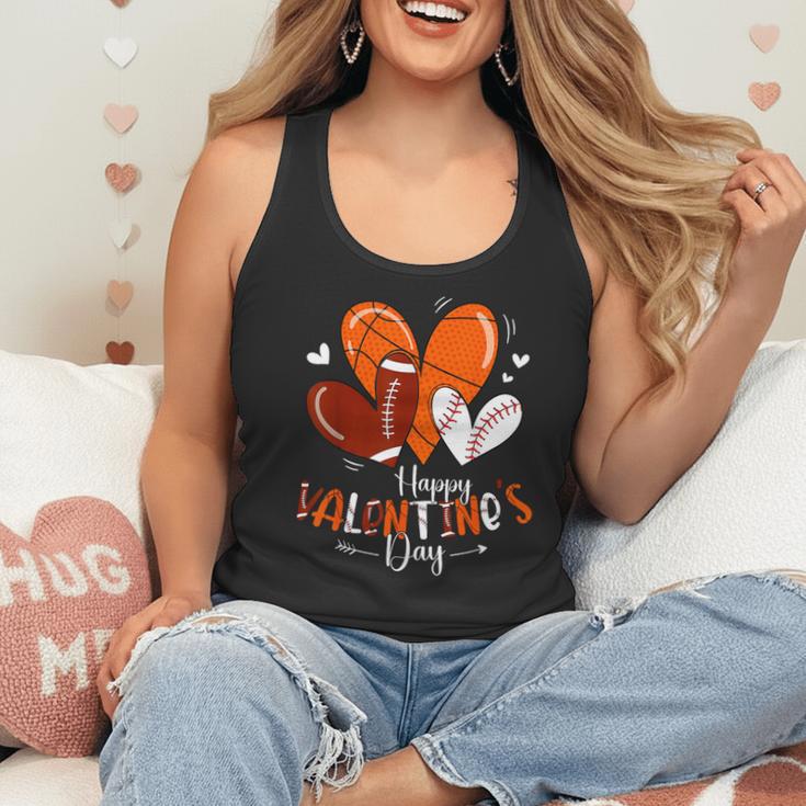 Happy Valentines Day Basketball Baseball Football Boys Flowy Tank Happy Valentines Day Basketball Baseball Football Boys Flowy Tank