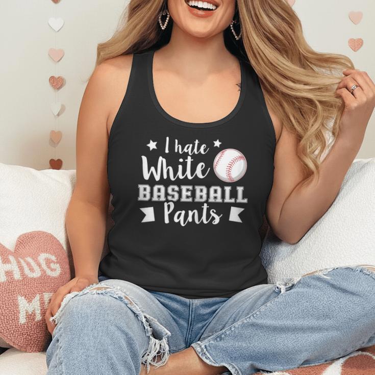 I Hate White Baseball Pants Quote For a Baseball Mom Flowy Tank