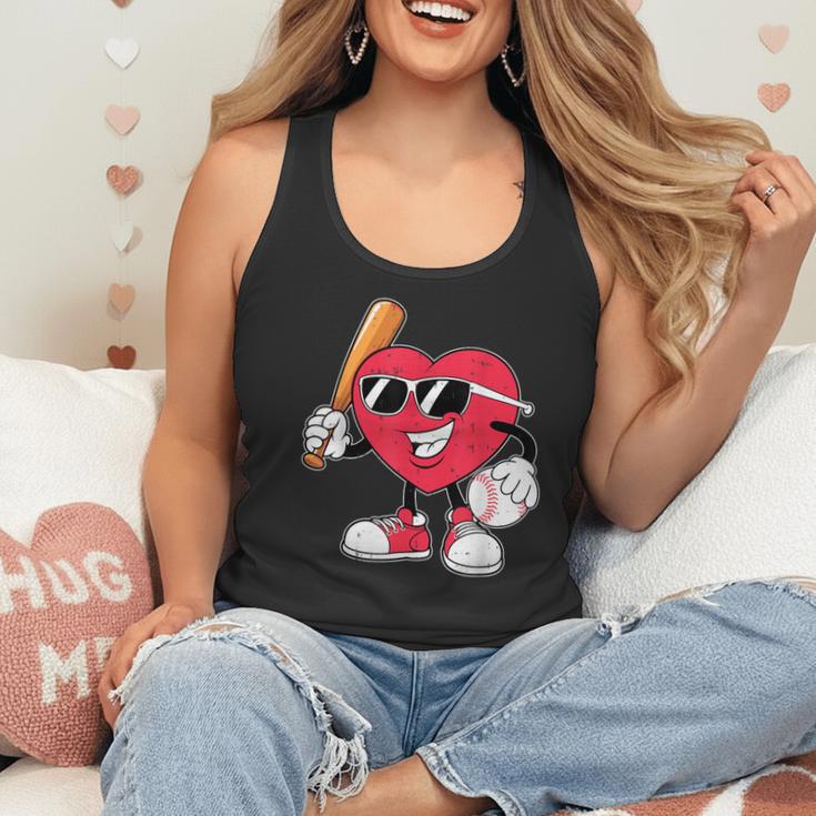 Heart Play Baseball Valentine's Day Teens Boys Girls Kids Flowy Tank Heart Play Baseball Valentine's Day Teens Boys Girls Kids Flowy Tank