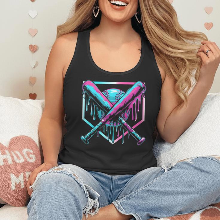 Ice Cream Baseball Drip Home Plate Bats Cool For Boys Youth Flowy Tank