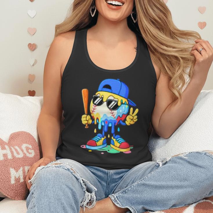 Ice Cream Baseball Drip Spots Sprinkle For Boys Youth Kids Flowy Tank