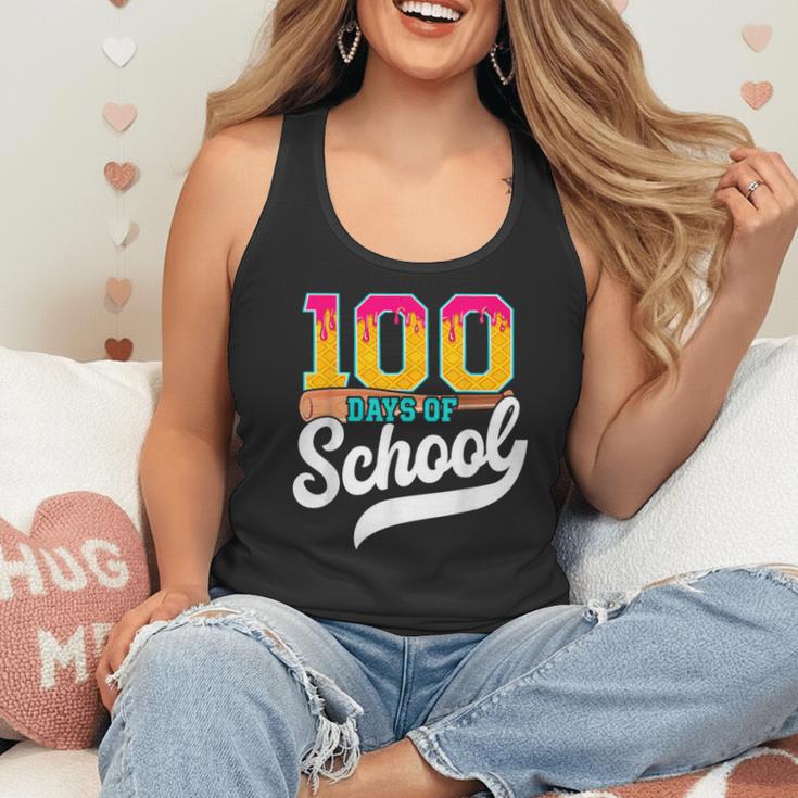 Ice Cream Drip 100 Days Of School Baseball Boys 100th Day Flowy Tank Ice Cream Drip 100 Days Of School Baseball Boys 100th Day Flowy Tank