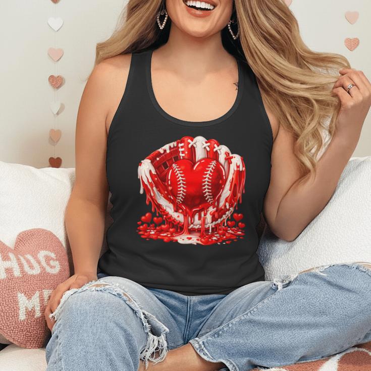 Ice Cream Drip Heart Valentines Day Baseball Boys Youth Kids Flowy Tank