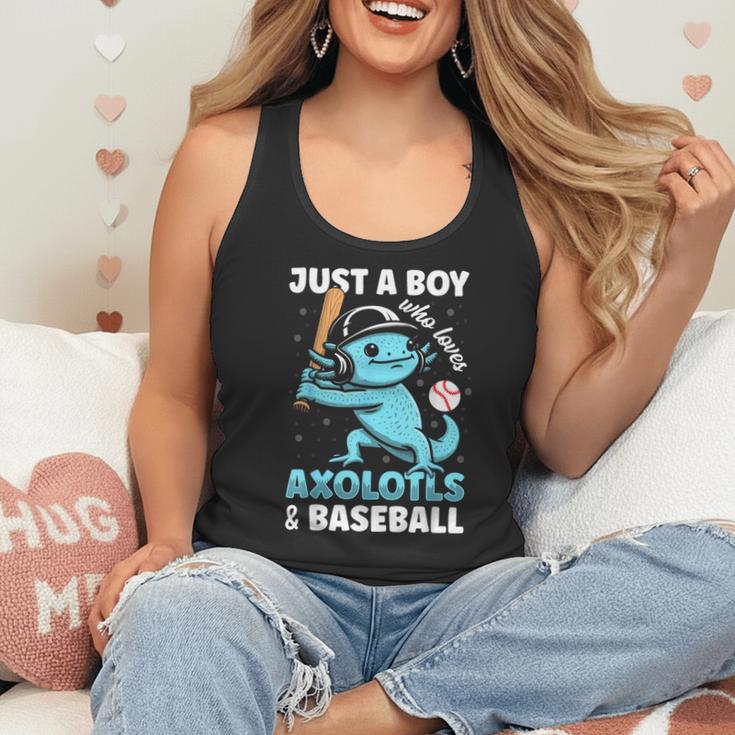 Just A Boy Who Loves Axolotls & Baseball Flowy Tank Just A Boy Who Loves Axolotls & Baseball Flowy Tank