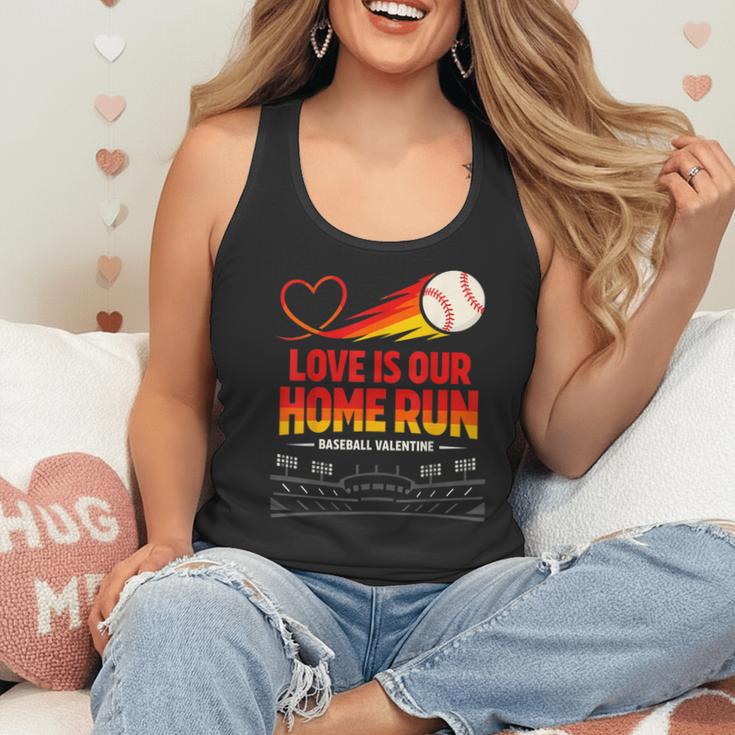 Love Is Our Home Run Baseball Valentine Couple Flowy Tank