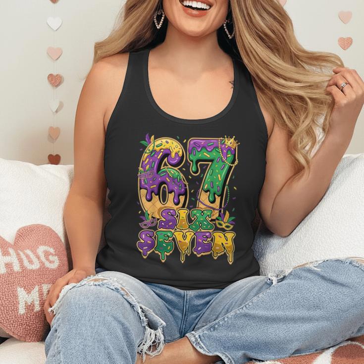 Mardi Gras Six Seven Baseball Drip Number 6 7 Meme Flowy Tank