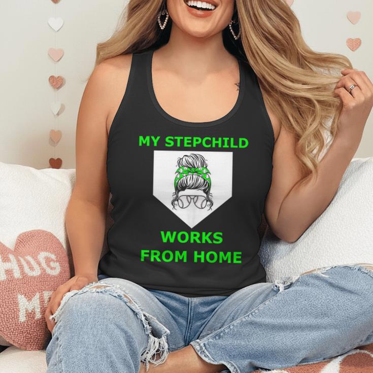 Messy Bun Baseball Mom My Stepchild Works From Home Flowy Tank Messy Bun Baseball Mom My Stepchild Works From Home Flowy Tank