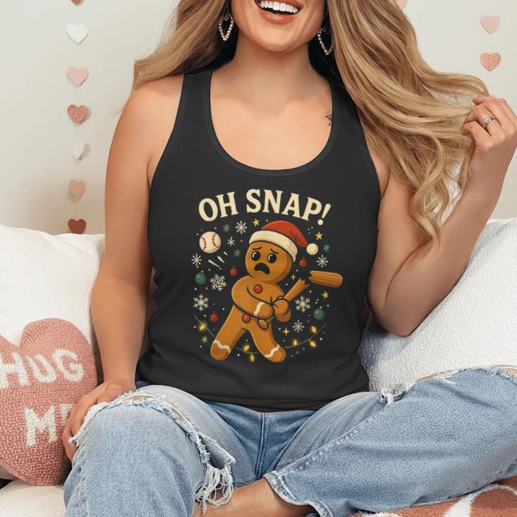 Oh Snap Gingerbreadman Christmas Baseball Flowy Tank Oh Snap Gingerbreadman Christmas Baseball Flowy Tank
