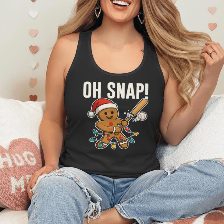 Oh Snap Gingerbreadman Christmas Baseball Humor Flowy Tank Oh Snap Gingerbreadman Christmas Baseball Humor Flowy Tank
