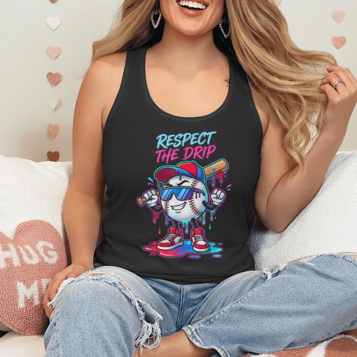 Respect The Drip Baseball Bat Sunglasses Mascot Flowy Tank