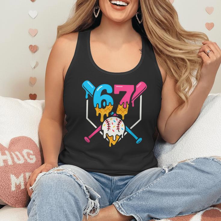Six Seven Baseball Ice Cream Drip Cool 67 Gen Alpha Slang Flowy Tank