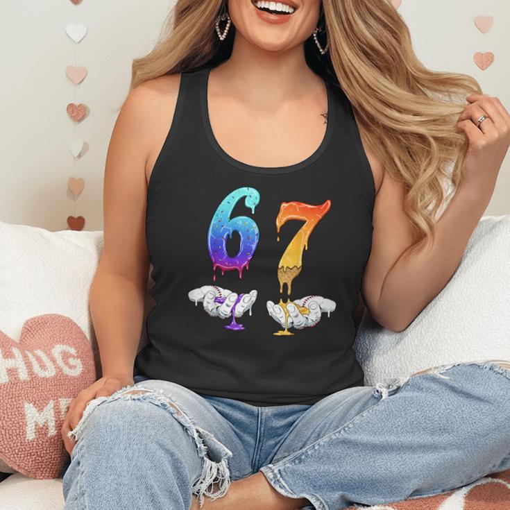Six Seven Ice Cream Drip Cool Meme 67 Number Baseball Flowy Tank Six Seven Ice Cream Drip Cool Meme 67 Number Baseball Flowy Tank