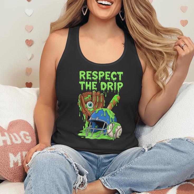 Spooky Zombie Respect The Drip Baseball Halloween Flowy Tank