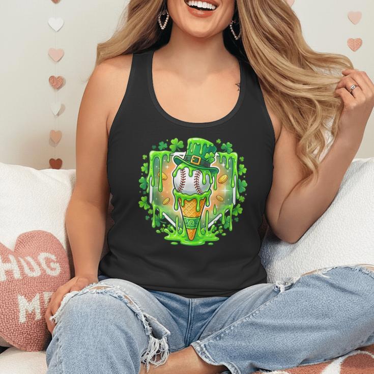 St Patrick Day Baseball Drip Ice Cream Baseball Home Plate Flowy Tank St Patrick Day Baseball Drip Ice Cream Baseball Home Plate Flowy Tank