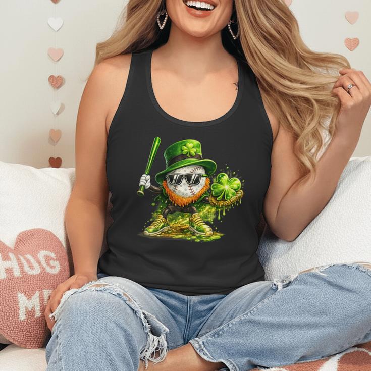 St Patrick’s Day Baseball Shamrock Player Flowy Tank