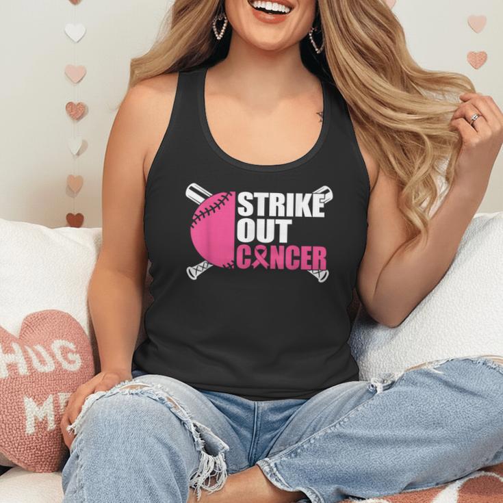 Strike Out Cancer Breast Cancer Awareness Baseball Warrior Flowy Tank