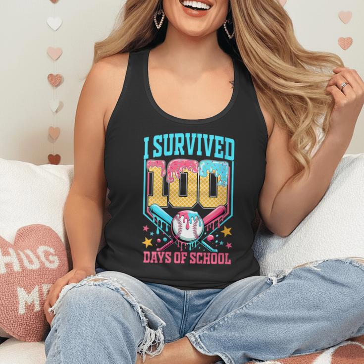 I Survived 100 Days Of School Baseball Drip Students Teacher Flowy Tank I Survived 100 Days Of School Baseball Drip Students Teacher Flowy Tank