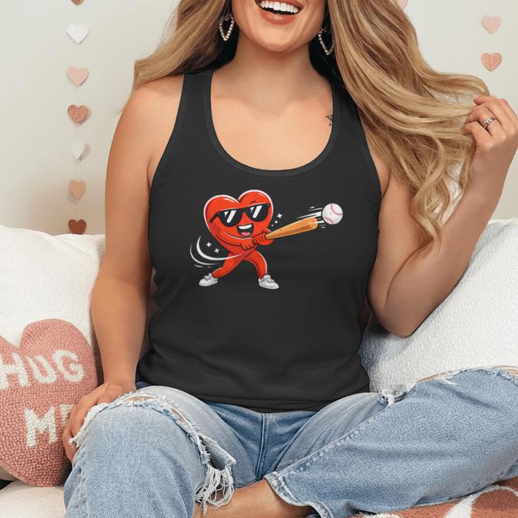 Valentine Baseball Heart Sport Valentines Day Men Boys Kids Flowy Tank
