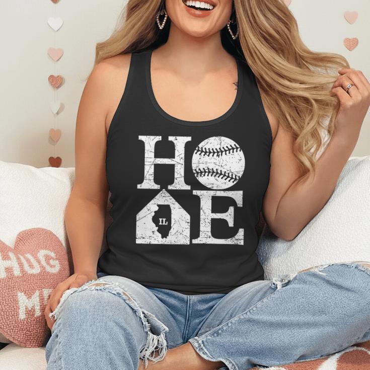 Vintage Baseball Home Illinois State Outline Baseball Mom Flowy Tank Vintage Baseball Home Illinois State Outline Baseball Mom Flowy Tank