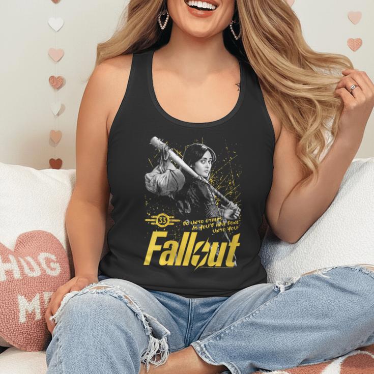 Women's Fallout TV Series Lucy Do Unto Others Baseball Bat Gamer Flowy Tank Women's Fallout TV Series Lucy Do Unto Others Baseball Bat Gamer Flowy Tank