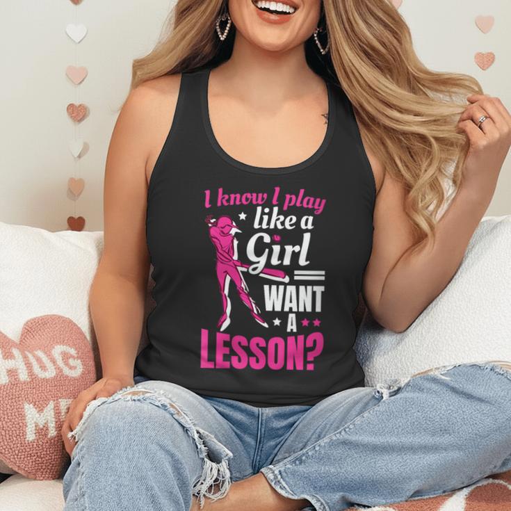 Women's Play Like A Girl Softball Baseball Girls Flowy Tank Women's Play Like A Girl Softball Baseball Girls Flowy Tank