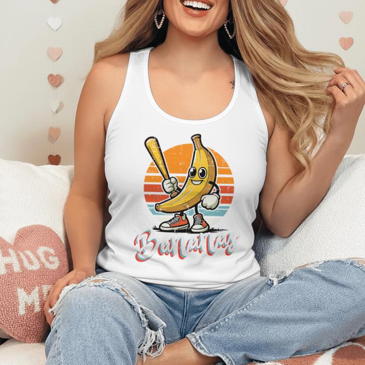 Bananas Baseball Sunset Retro Fruit Sports Boys Kids Men Premium Tri-Blend Flowy Tank