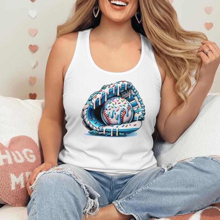 Baseball Drip Ice Cream Sprinkles Baseball Glove Premium Tri-Blend Flowy Tank
