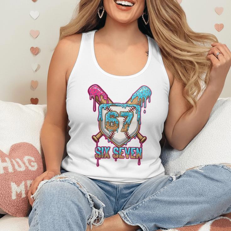 Baseball Drip Number 67 Player 6-7 Six Seven Meme Gen Alpha Flowy Tank