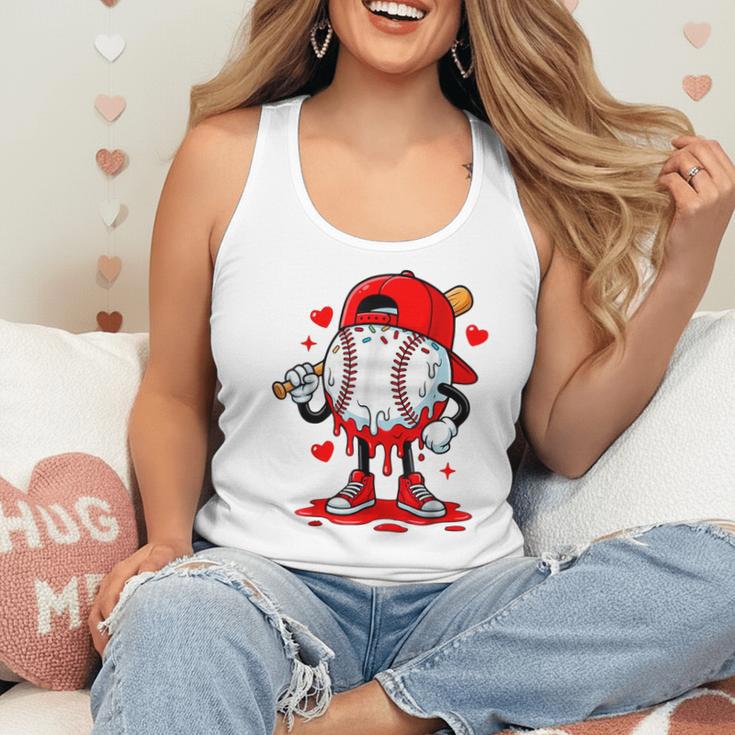 Baseball Drip Valentines Flowy Tank