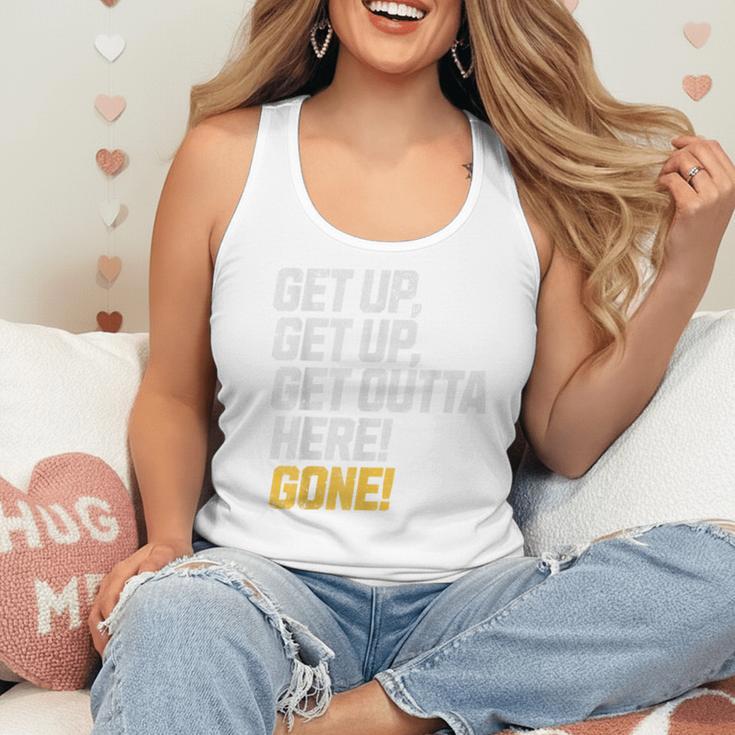Baseball Player Get Up Get Outta Here Gone Home Run Flowy Tank