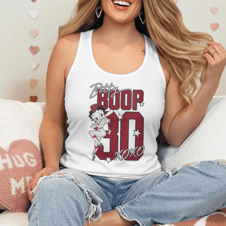 Betty Boop Baseball Logo Jersey With Stars Cute Cartoon Flowy Tank Betty Boop Baseball Logo Jersey With Stars Cute Cartoon Flowy Tank