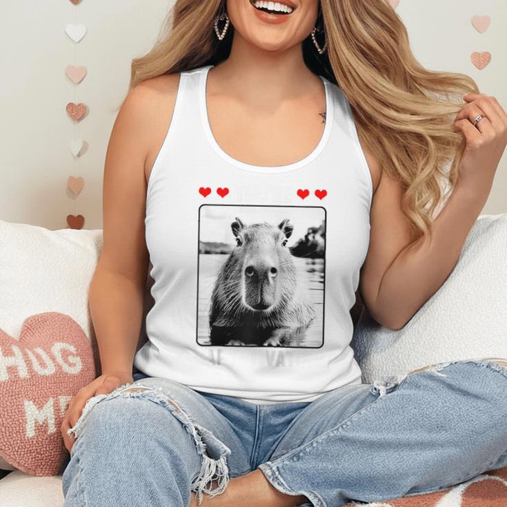 Capybara Love Valentines Day Cute Animal Hearts Raglan Baseball Tee Flowy Tank