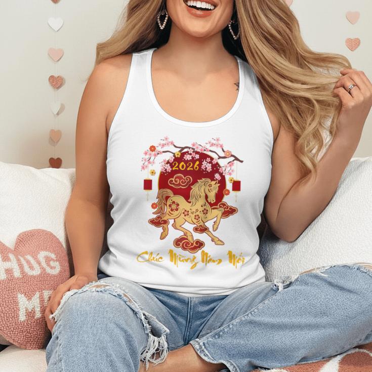Chuc Mung NAM Moi 2026 Vietnamese Lunar New Year Of Horse Raglan Baseball Tee Flowy Tank
