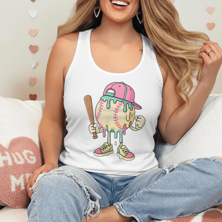 Cute Baseball Ice Cream Drip For Girls & Boys 2 Sides Flowy Tank Cute Baseball Ice Cream Drip For Girls & Boys 2 Sides Flowy Tank