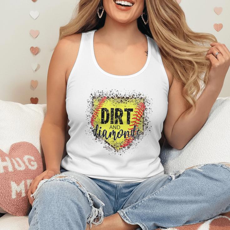 Dirt And Diamonds Baseball Leopard Baseball Mom Flowy Tank