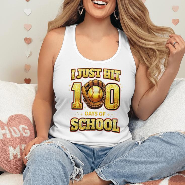 I Just Hit 100 Days Of School Baseball Boys Kids 100th Day Flowy Tank I Just Hit 100 Days Of School Baseball Boys Kids 100th Day Flowy Tank