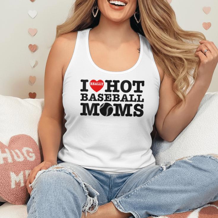 I Love Hot Baseball Moms Heart Sport Fan For Women Men Flowy Tank