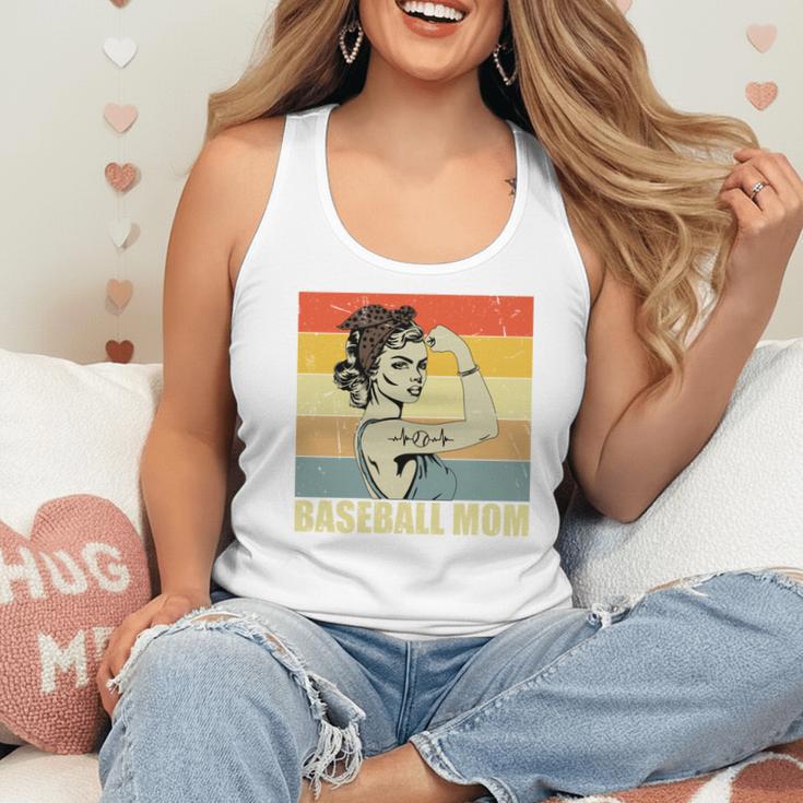Retro Baseball Mom Sport Lover Vintage Flowy Tank