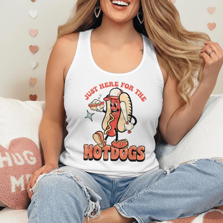 Retro Just Here For The Hotdogs Baseball Mom Sport Lover Flowy Tank Retro Just Here For The Hotdogs Baseball Mom Sport Lover Flowy Tank