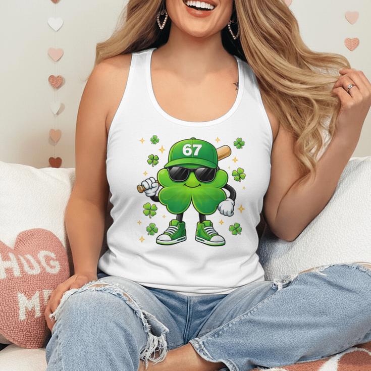 Shamrocks Playing Baseball St Patricks Day 6 7 Meme Men Boys Flowy Tank Shamrocks Playing Baseball St Patricks Day 6 7 Meme Men Boys Flowy Tank