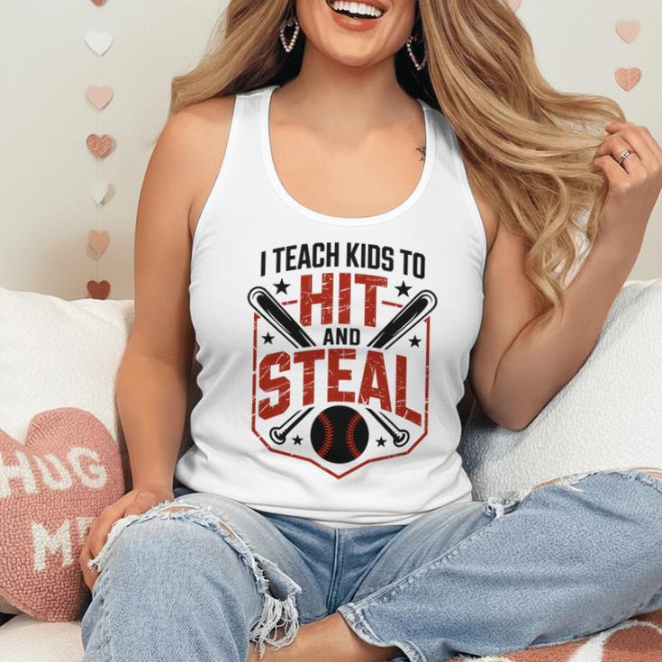 I Teach Kids To Hit And Steal Baseball Softball Coach Premium Tri-Blend Flowy Tank I Teach Kids To Hit And Steal Baseball Softball Coach Premium Tri-Blend Flowy Tank