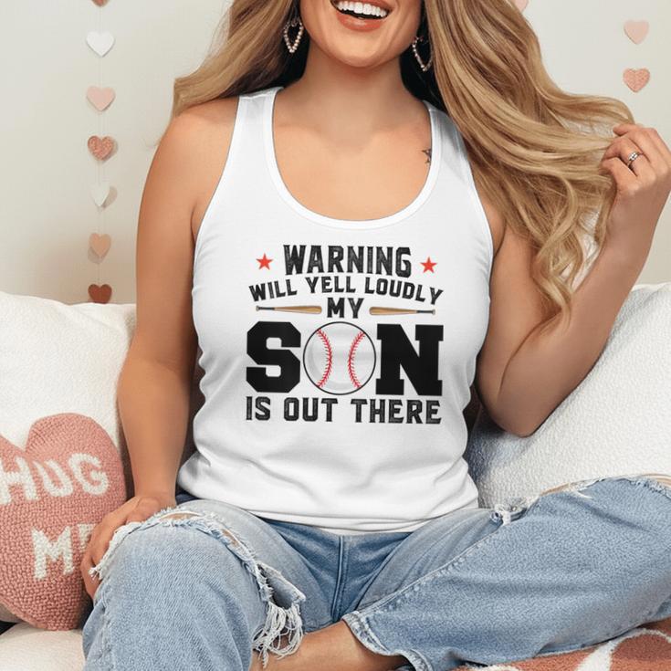 Warning Will Yell Loudly My Son Baseball Mom Flowy Tank