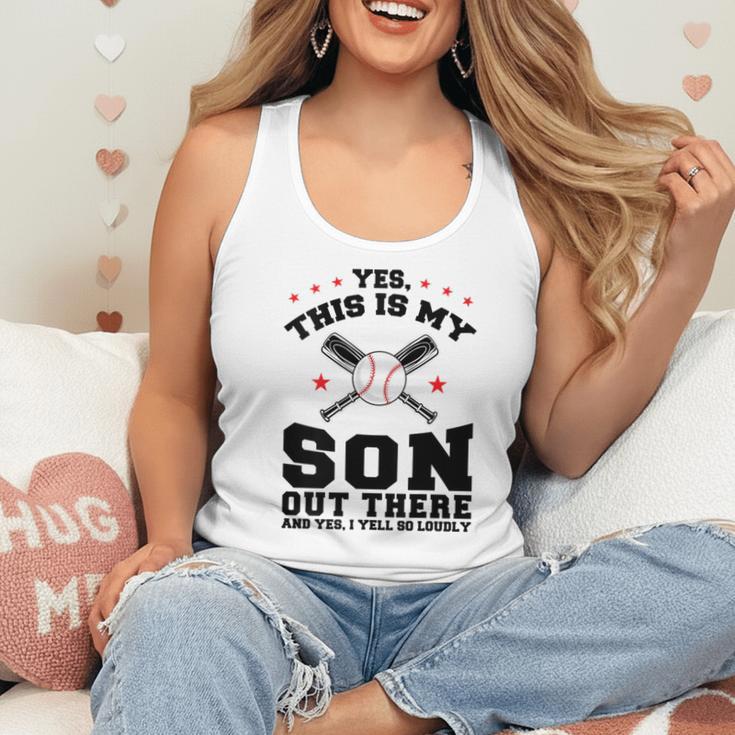 Yes This Is My Son Out There Baseball Mom Flowy Tank