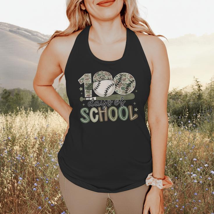 100 Days Of School Baseball Camo Celebration Flowy Tank